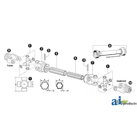 A & I Products Outer Tube 55" x2.2" x2.2" A-191160800-2